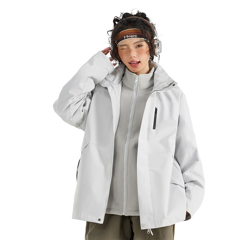 Damen Leichte wasserdichte Parka-Kapuzenjacke mit versiegelten Nähten und Kordelzug Drune