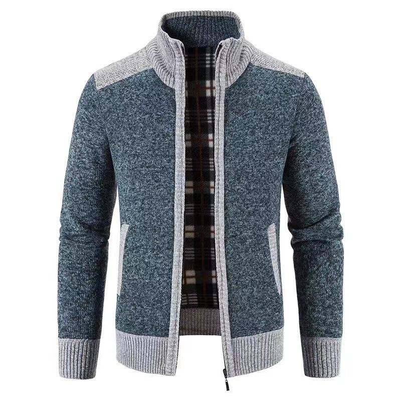 Herren Strickjacke mit hohem Kragen und eleganten Details Drune