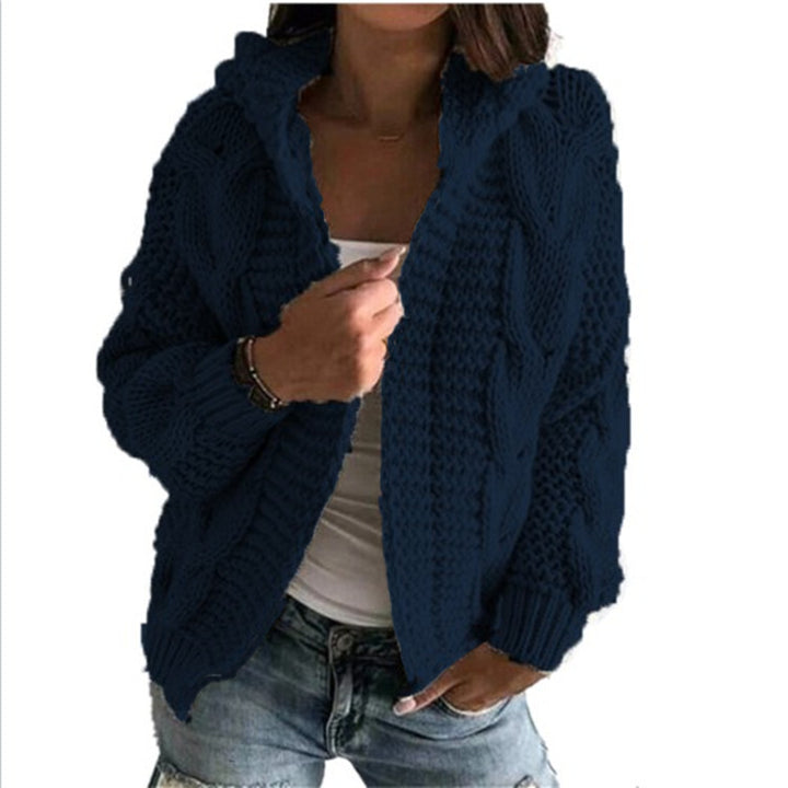 Damen Grobstrickcardigan mit offenem Kragen und voluminösen Ärmeln Drune