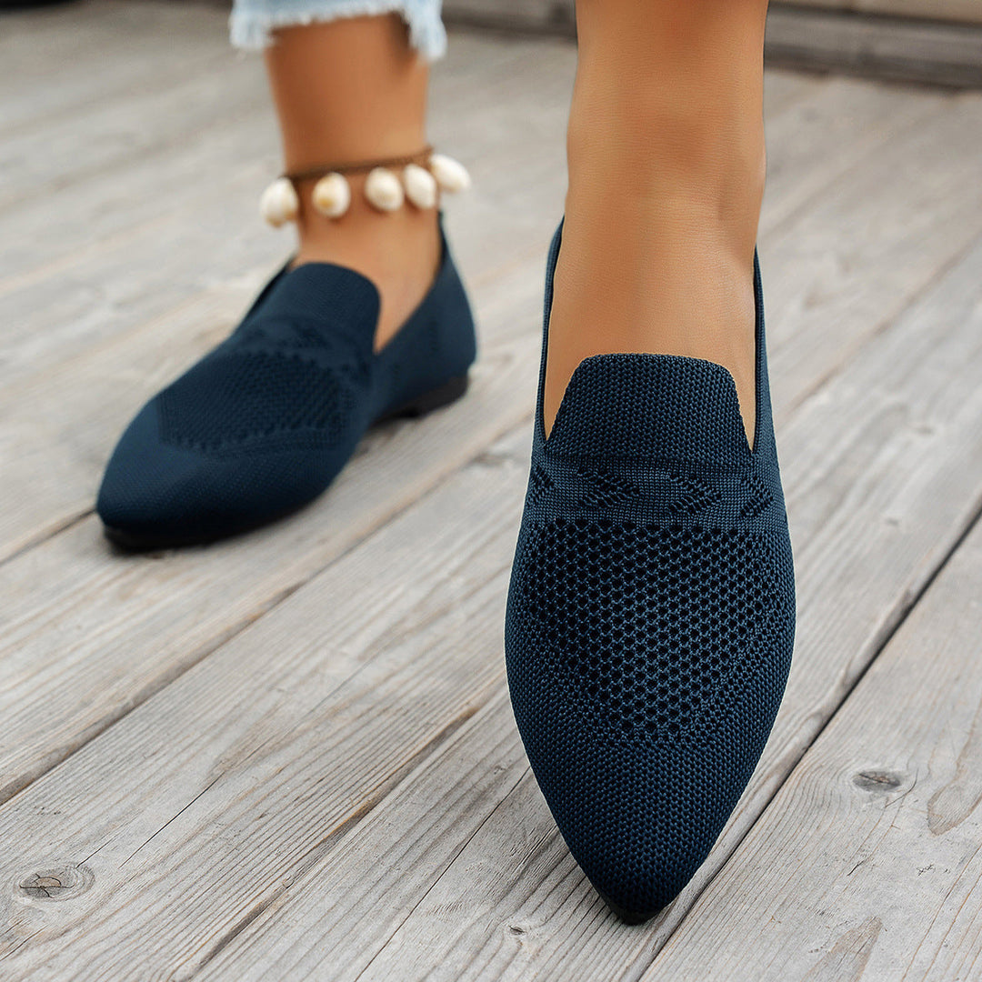 Damen Ballerinas mit kreativem Hahnentrittmuster und flexiblem Fußbett Drune