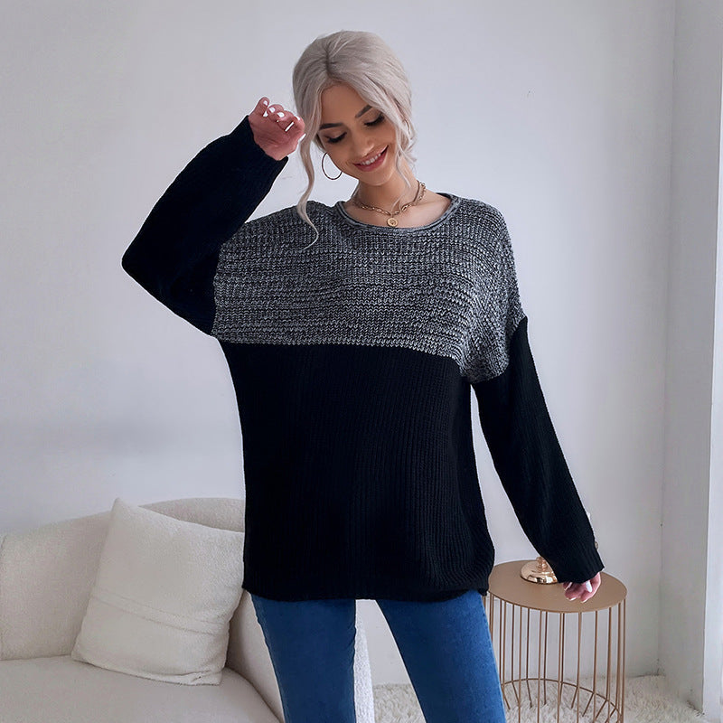 Damen Weit geschnittener Grobstrickpullover mit Raglanärmeln und Rundausschnitt Drune