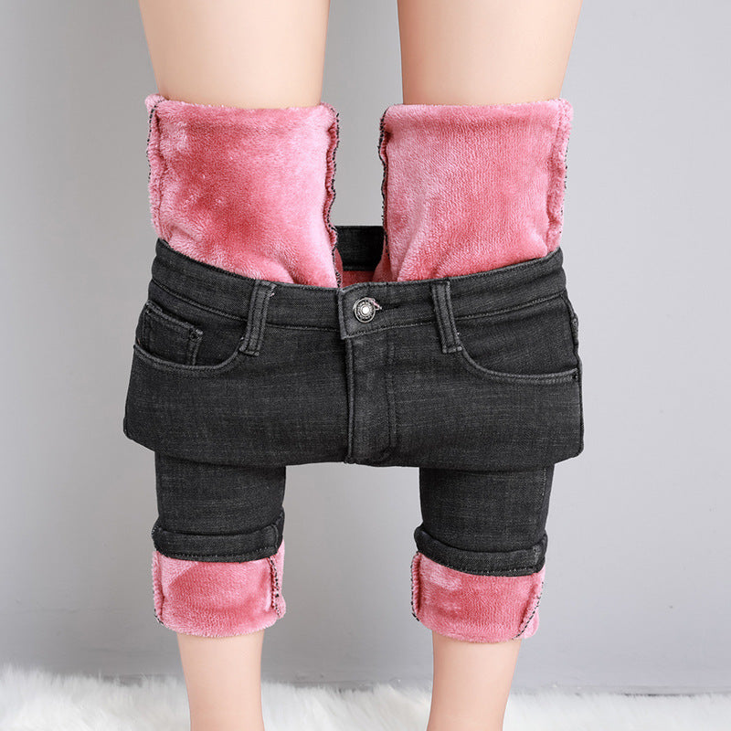 Damen nan hoch geschnittene Röhrenjeans mit formendem Stretchbund und schmalem Knöchelabschluss Drune