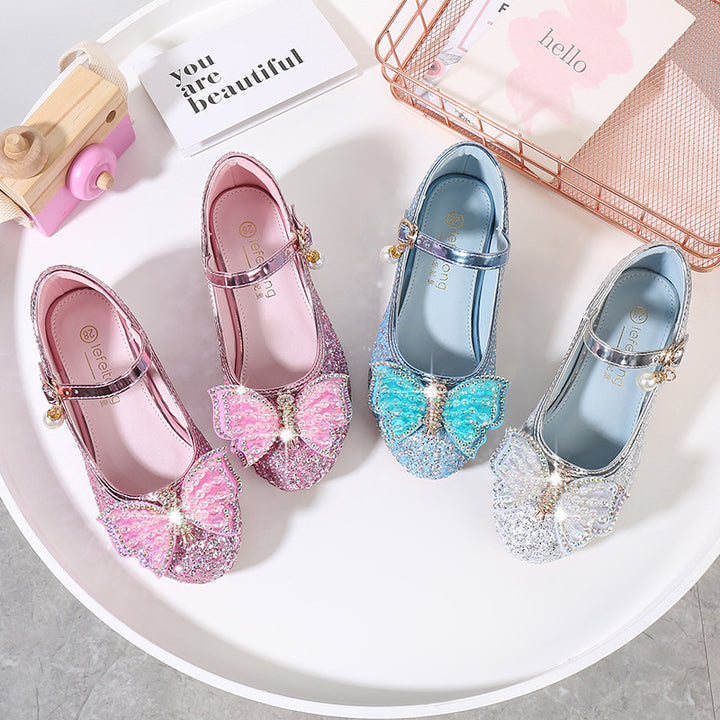 Mädchen Ballerina Schuhe mit Glitzer und schimmernden Applikationen Drune