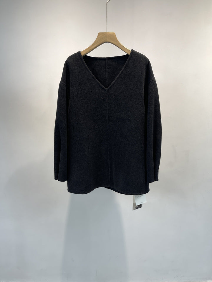 Damen Relaxed Fit V-Ausschnitt Pullover Drune