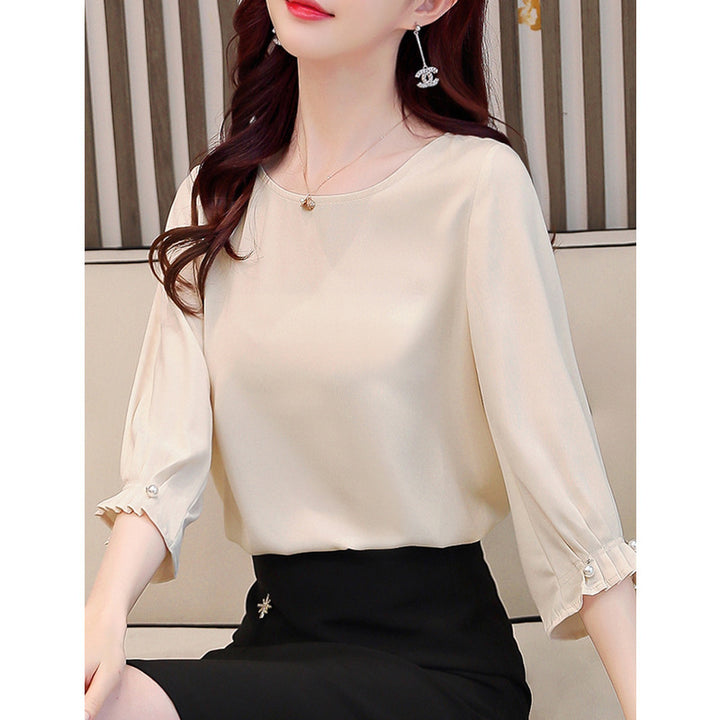 Damen Elegante Bluse mit Puffärmeln Drune