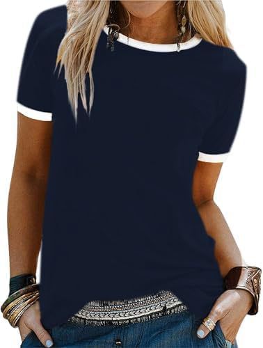 Damen T-Shirt mit kontrastierenden Ärmeln Drune