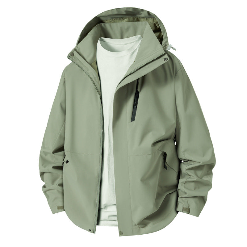 Herren technische Übergangsjacke mit verstellbarem Kapuzenrand Drune