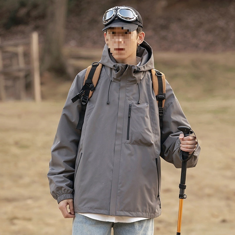 Damen technische Oversize-Outdoorjacke mit Kapuze, wasserabweisender Hülle & Kordelzug Drune
