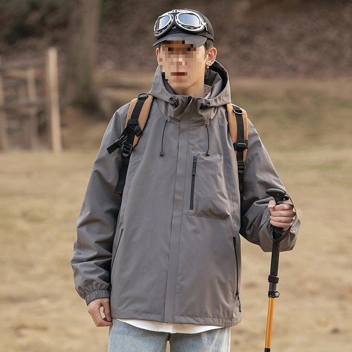Damen technische Oversize-Outdoorjacke mit Kapuze, wasserabweisender Hülle & Kordelzug Drune