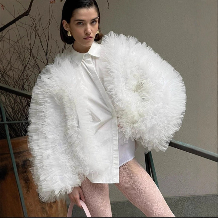 Damen Voluminöse Tülljacke Drune