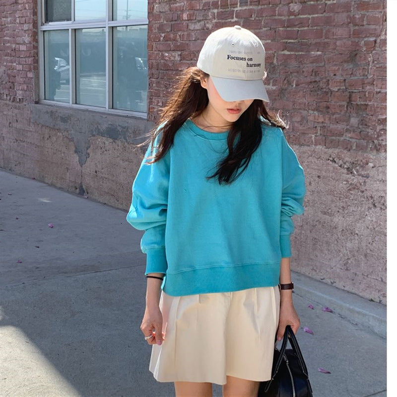 Damen lässiger Pullover mit voluminösen Ärmeln Drune