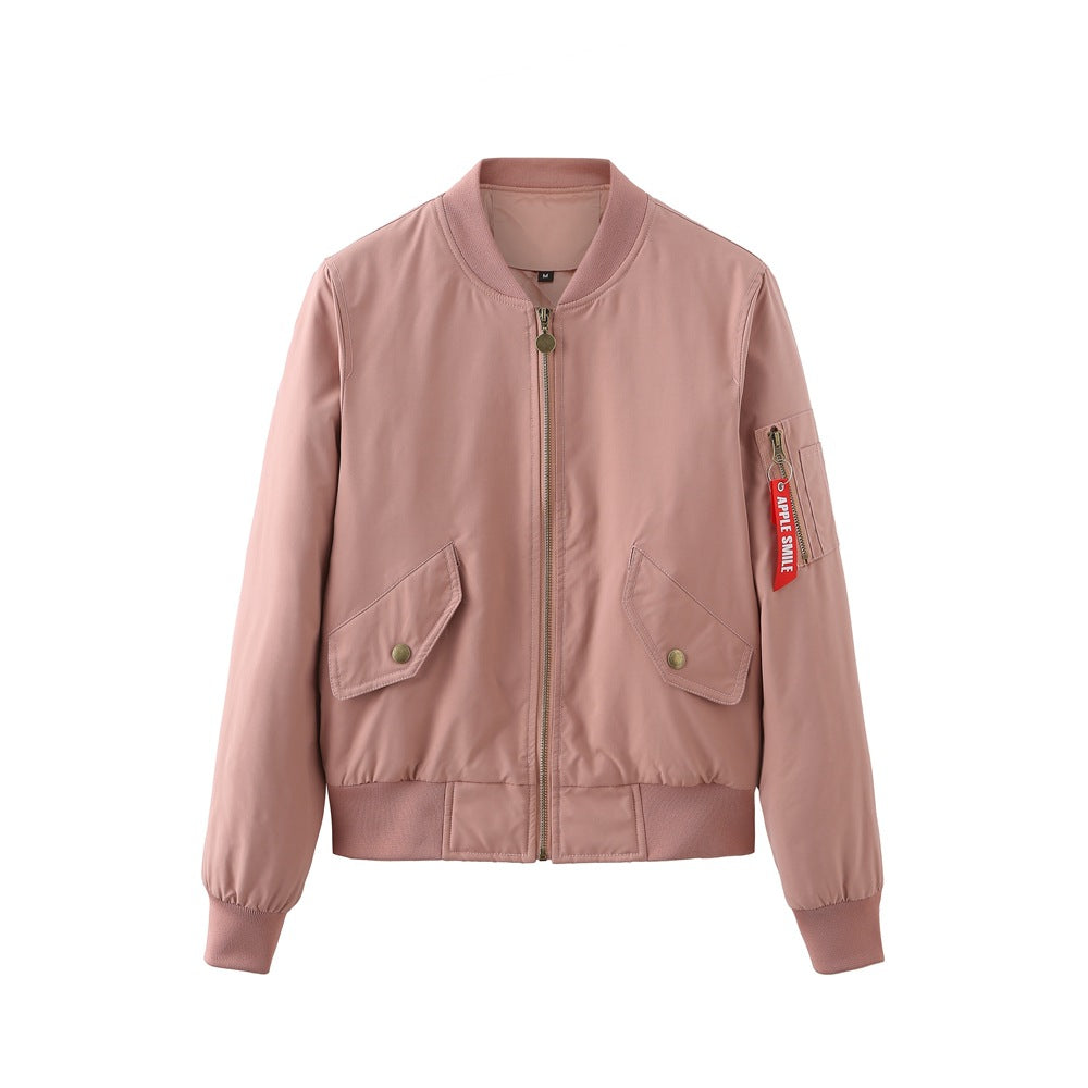 Damen sportliche Bomberjacke mit praktischen Taschen Drune