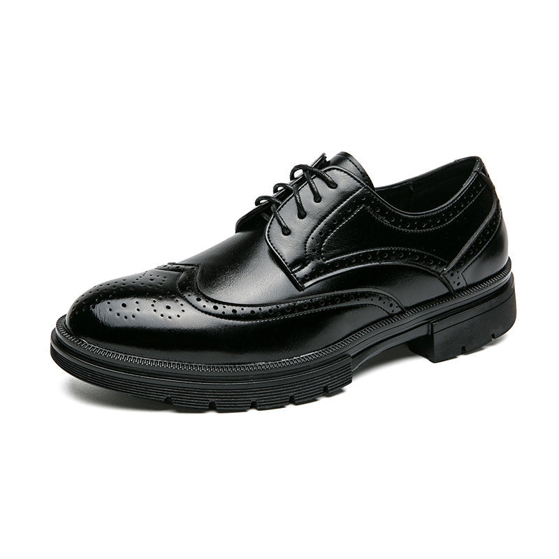 Herren Elegante Schnürschuhe mit klassischen Broguemuster und rutschfester Sohle Drune