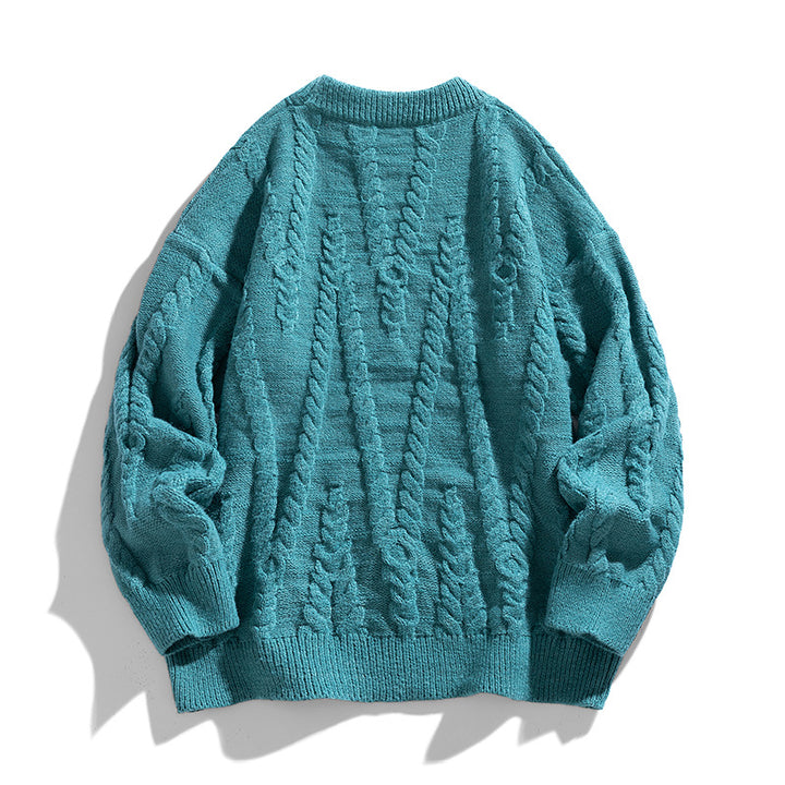 Damen Eleganter Strickpullover mit klassischen Zopfmuster Drune