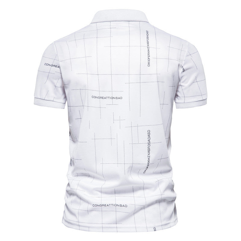 Herren Poloshirt mit modernem grafischen Druck und atmungsaktiver Funktion Drune