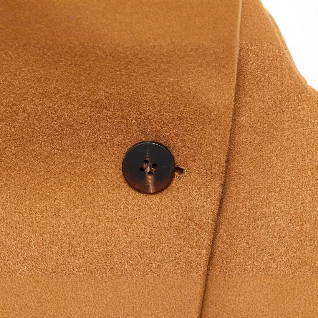 Damen Boxy-Kurzmantel mit hohem Stehkragen und großen Pattentaschen Drune