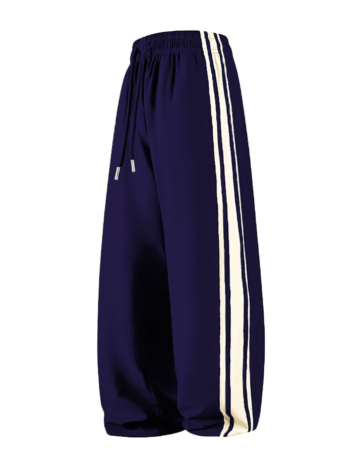 Damen Weite Trackpants mit Tunnelzugbund und seitlichen Kontraststreifen Drune