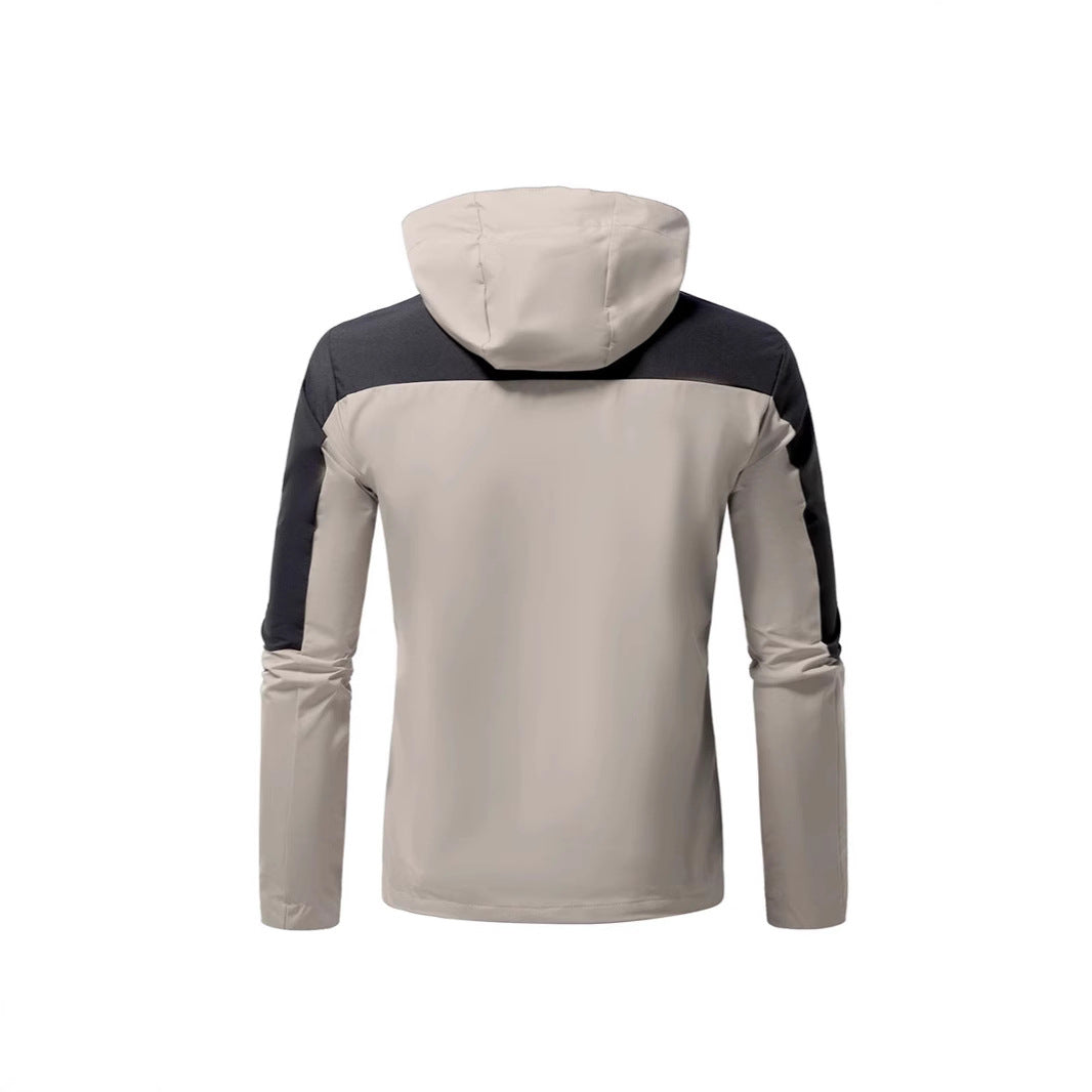 Herren Windbreaker Jacke mit verstellbarem Kapuzenkragen und seitlichen Taschen Drune