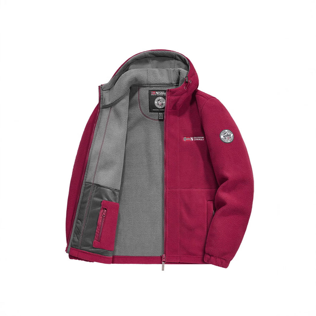 Herren Fleecejacke mit praktischem Halsschutz Drune