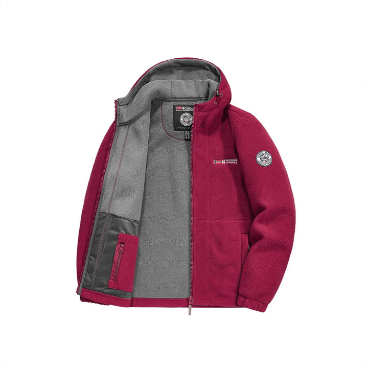 Herren Fleecejacke mit praktischem Halsschutz Drune