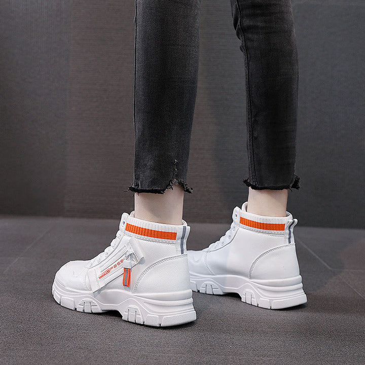 Damen Hohe Sneakers mit modischem Reißverschluss und atmungsaktivem Innenfutter Drune