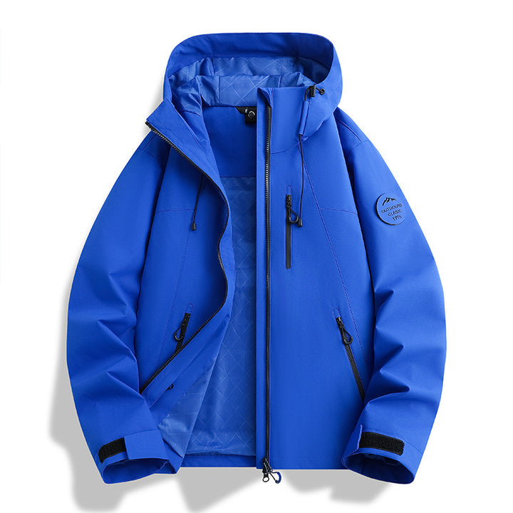 Damen Leichte wasserdichte Kapuzenjacke mit Teddy‑Charm und verdeckten Reißverschlusstaschen Drune