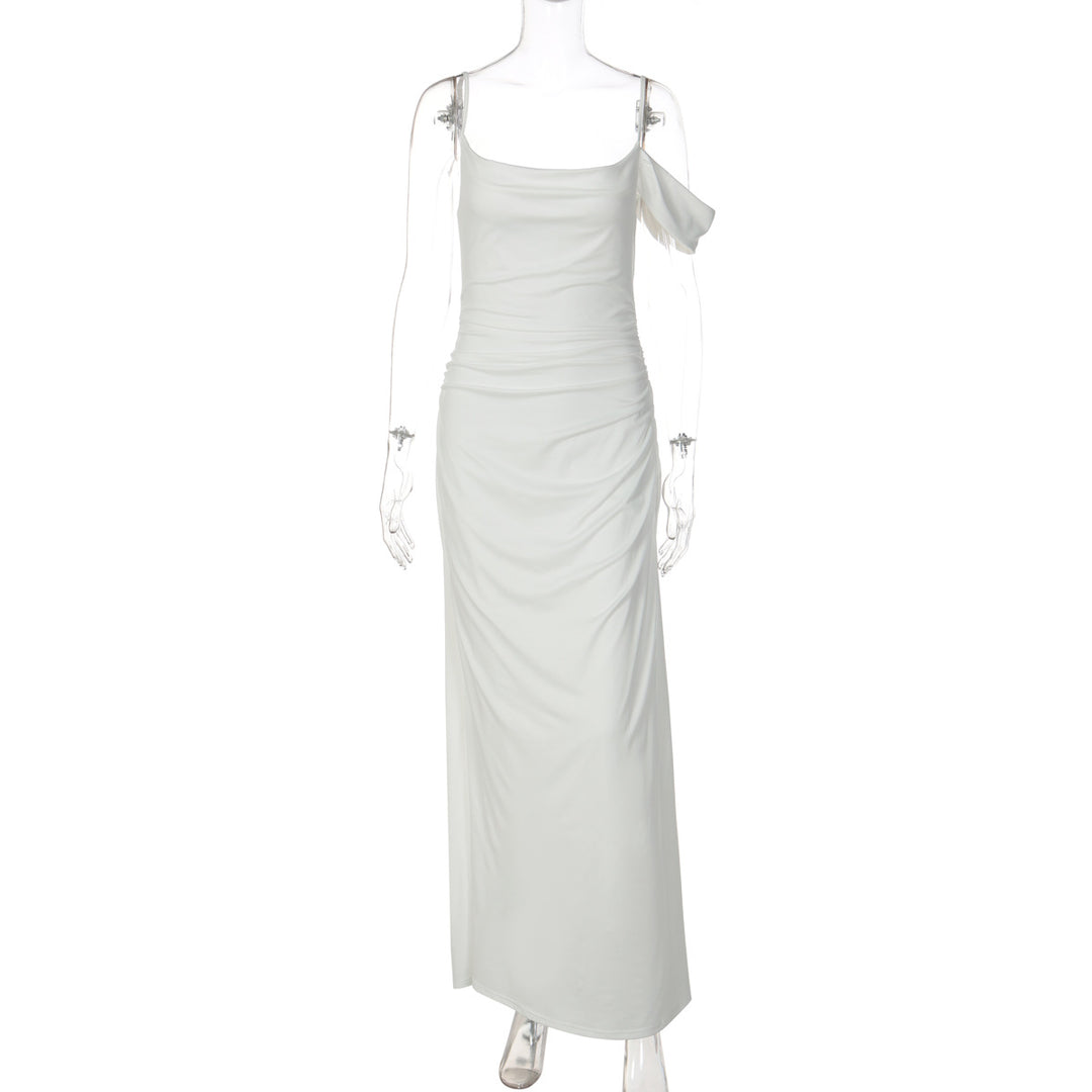 Damen Elegantes bodenlanges Kleid mit einzigartiger Drapierung Drune