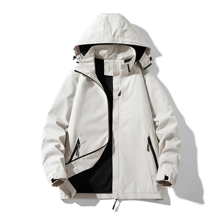 Damen wasserdichte Outdoorjacke mit atmungsaktivem Meshfutter, Reißverschlusstaschen und Klettmanschetten Drune