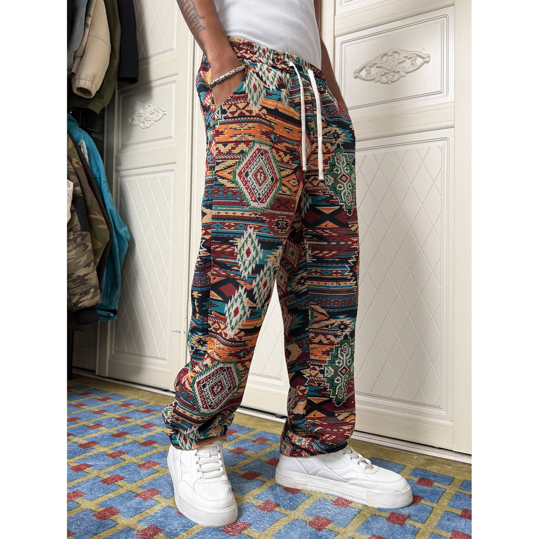 Herren Gemusterte Freizeithose mit komfortablem Gummizug und seitlichen Taschen Drune