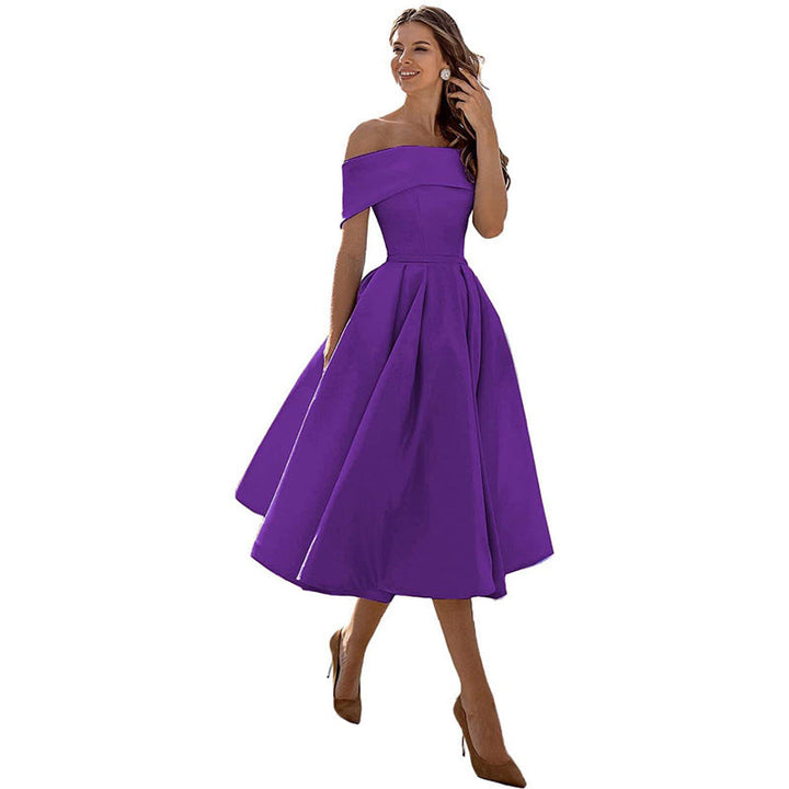 Drune | Vielseitiges Trägerloses Satin-Kleid Für Partys