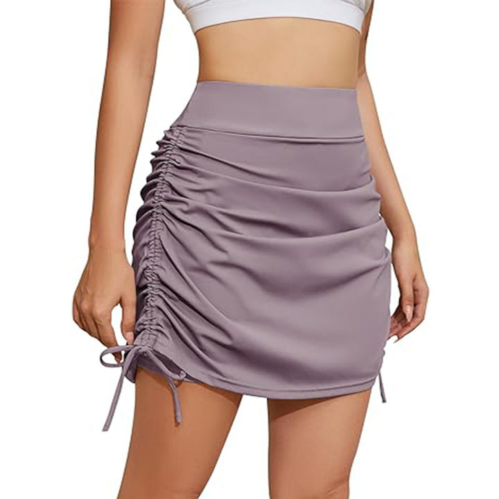 Damen Sportlicher Minirock mit Raffung Drune