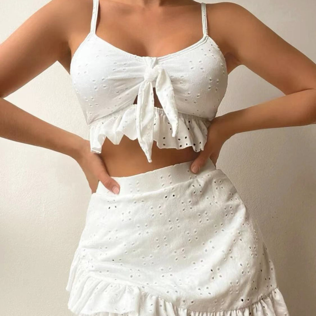 Damen Crop-Top und Rock Set Drune