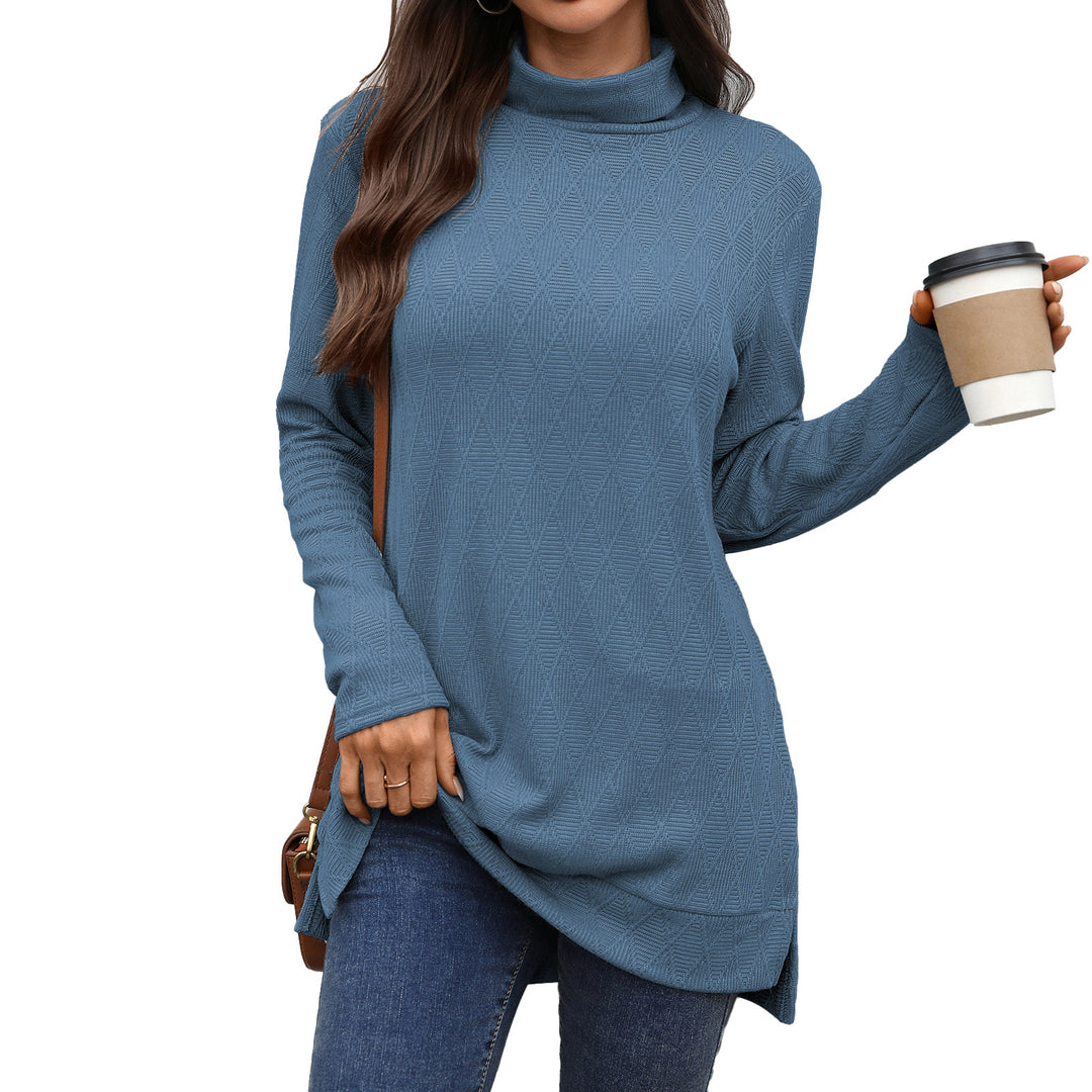 Damen Langarm Sweater mit Stehkragen Drune