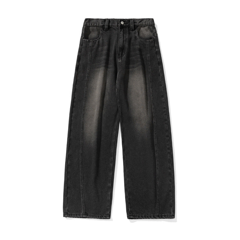 Damen Weite High-Waist-Jeanshose mit Mittelnaht-Panels und Balloon-Schnitt Drune