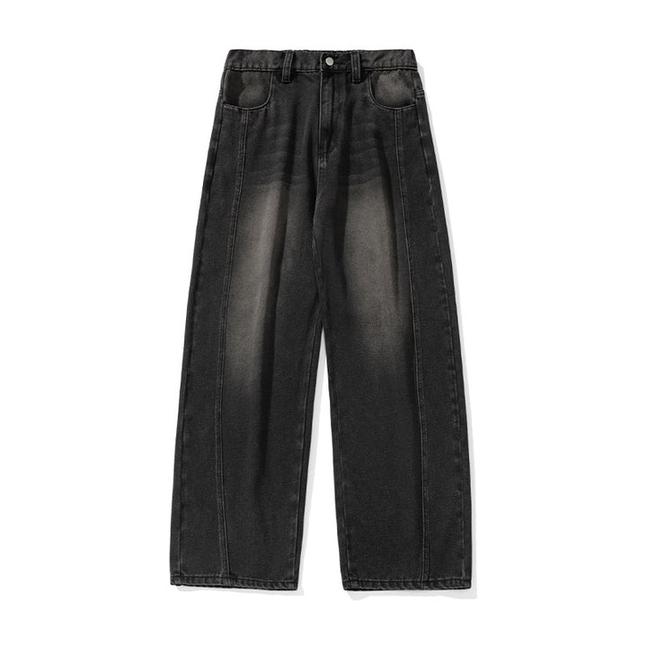 Damen Weite High-Waist-Jeanshose mit Mittelnaht-Panels und Balloon-Schnitt Drune