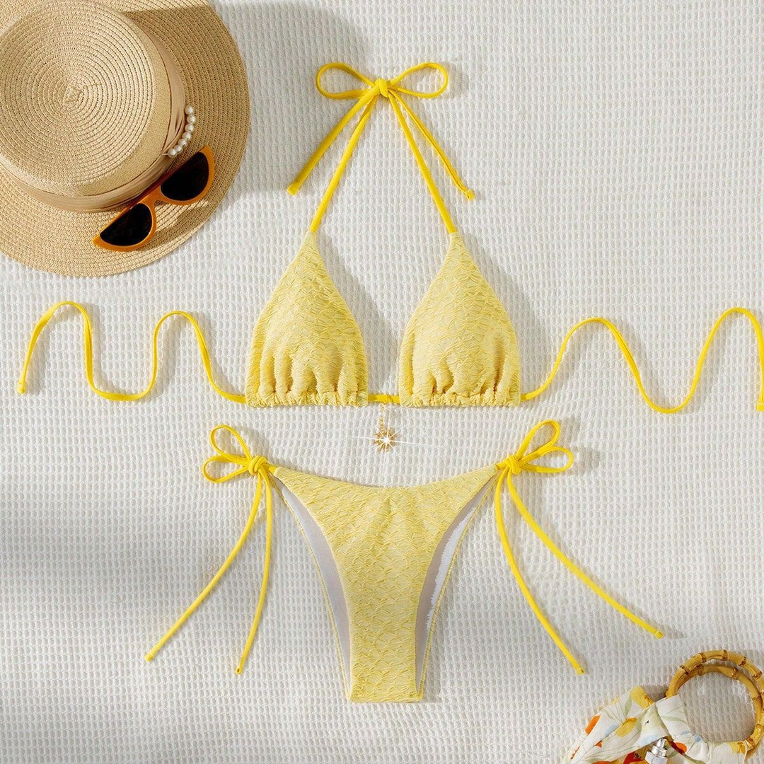 Damen Triangel-Bikini mit zarten Rüschendetails Drune