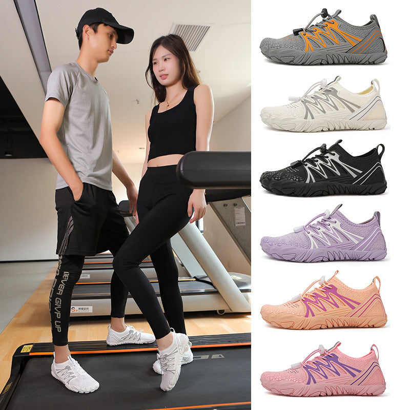 Damen leichte Wasserschuhe mit schnelltrocknendem Strickoberteil, elastischem Zugverschluss und rutschfester Profilsohle Drune