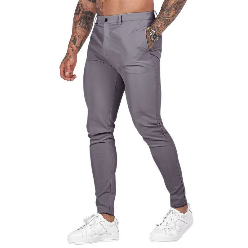Herren elegante Slim-Fit Chinohose mit elastischem Bund und praktischen Taschen Drune