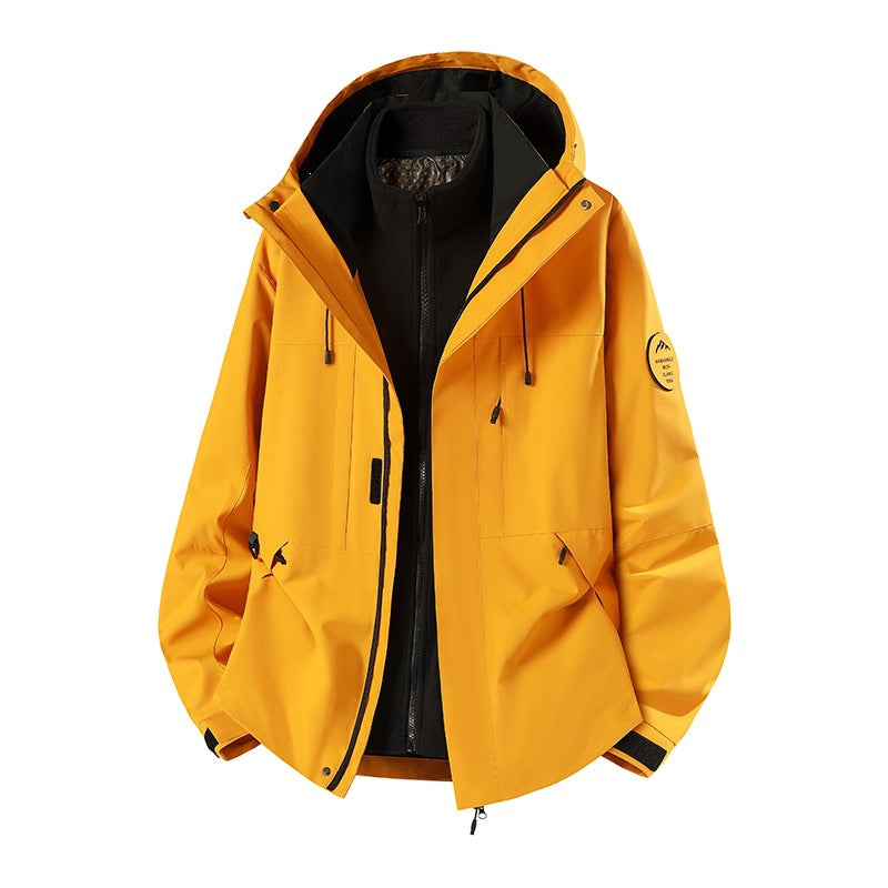 Herren Wetterfeste technische Softshell‑Trekkingjacke mit Kapuze und isolierendem Inneneinsatz Drune