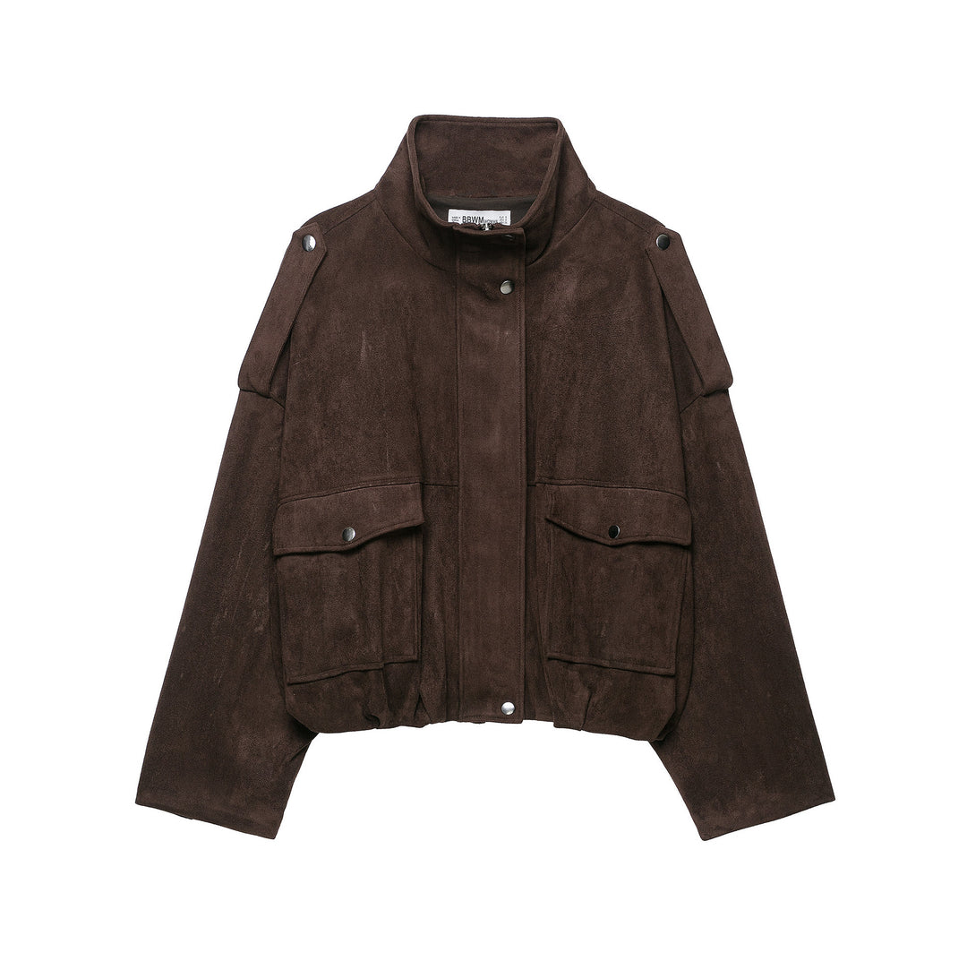 Damen Kurze Wildlederoptik-Fieldjacke Drune
