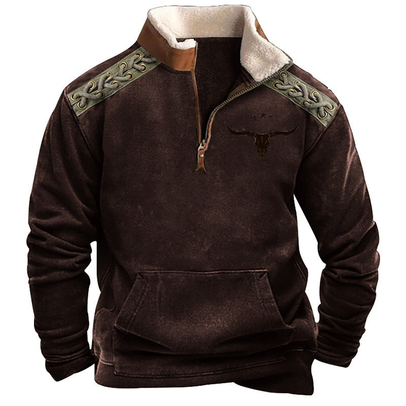 Herren Modischer Hoodie mit Kapuze und maritimem Druck Drune