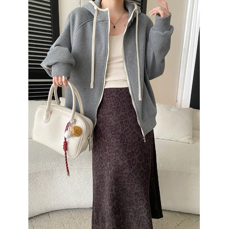 Damen lässige Kapuzenjacke mit zeitgemäßem Oversized-Schnitt Drune