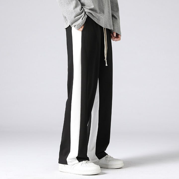 Herren Weite Trackpants mit kontrastseiteneinsätzen, elastischem Bund & Kordelzug Drune