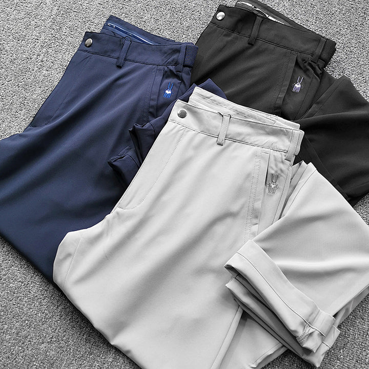 Herren Chinohose im schmalen Schnitt mit Stretch, Bügelfalte und schrägen Eingrifftaschen Drune