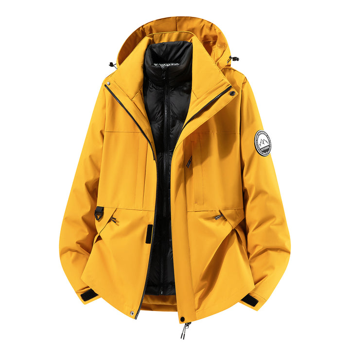 Herren zweilagiger Hardshell-Parka mit abnehmbarer Steppweste und technischer Kapuze Drune