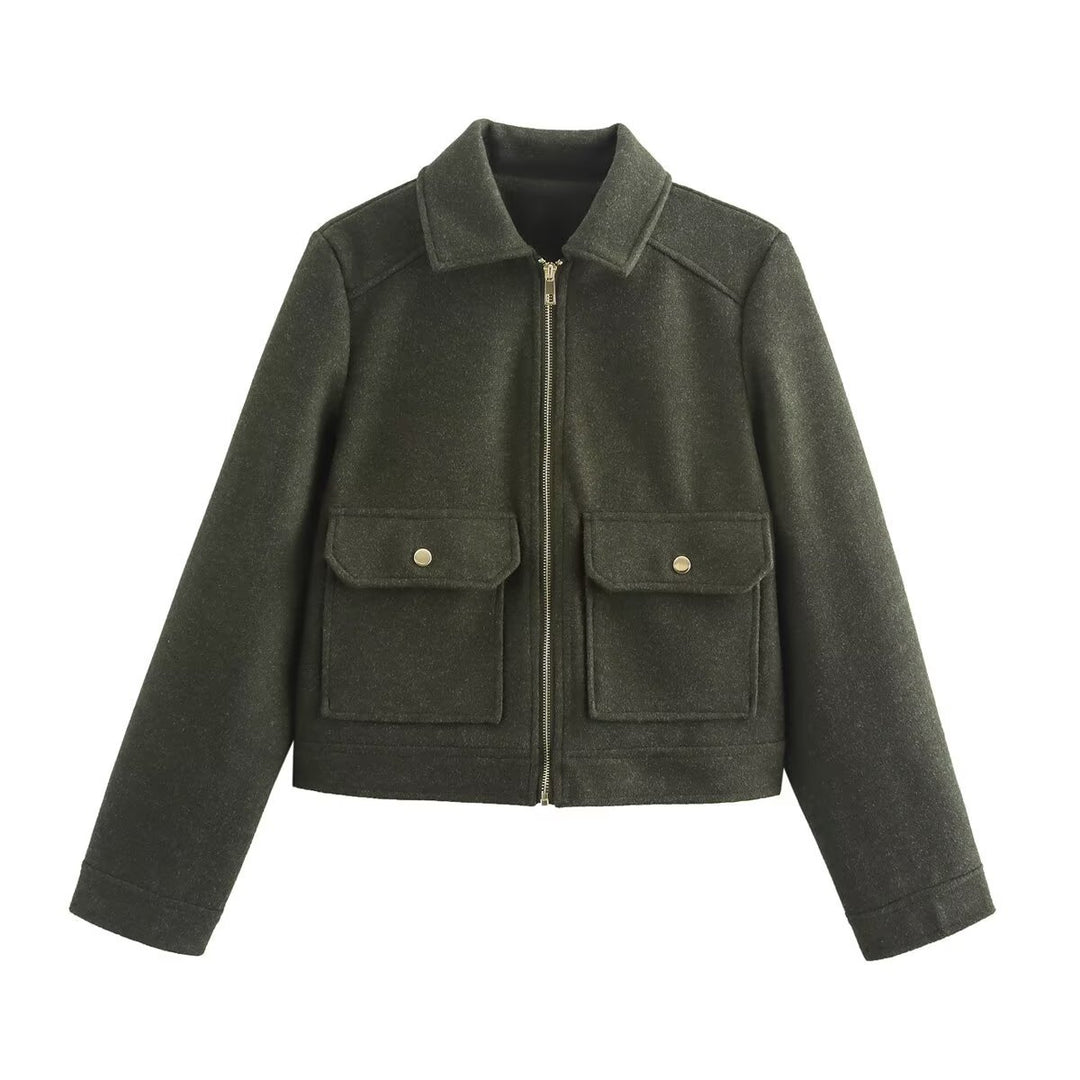 Damen stylische Bomberjacke mit praktischen aufgesetzten Taschen Drune
