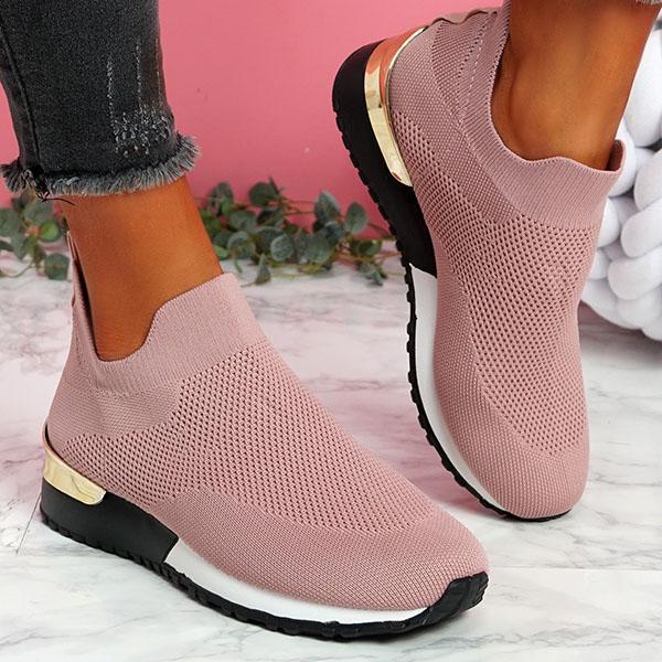 Damen Sockensneaker mit gestricktem Obermaterial und Keilsohle Drune