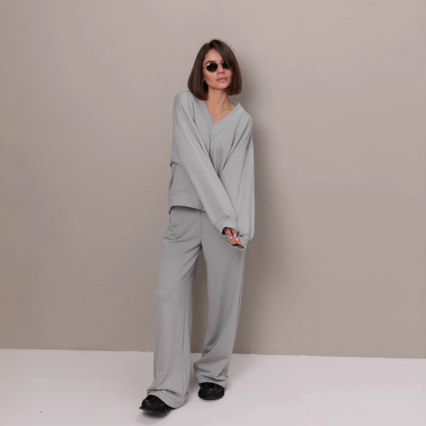 Damen lässiges Sweatshirt- und Jogginghose-Set Drune