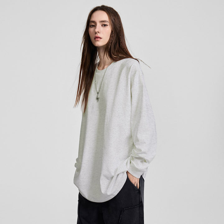 Herren Oversize-Langarmshirt mit überschnittener Schulter und Rundhalsausschnitt Drune