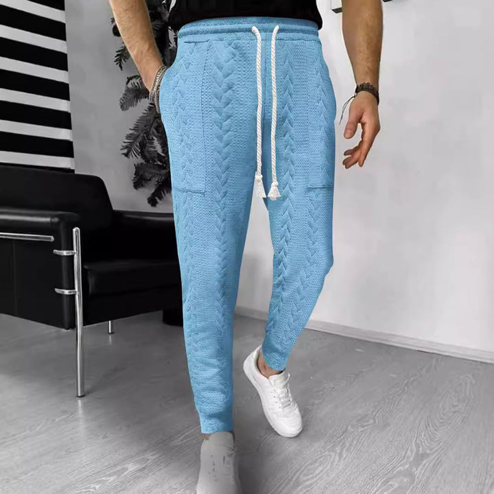 Drune | Jogginghosen Lockere Passform Strukturiertes Strickmaterial Kordelzug Taschen